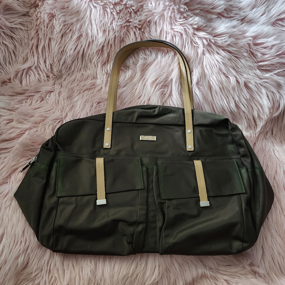Tumi large weekender duffle bag army green